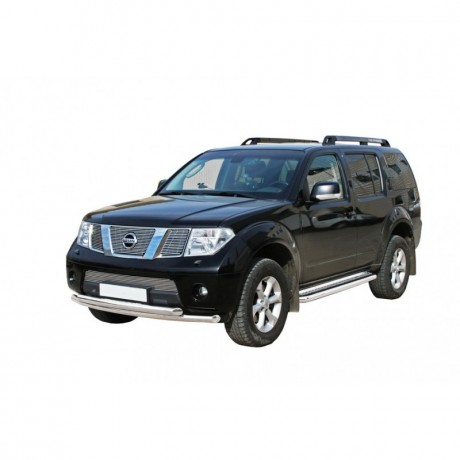 Защита переднего бампера «Труба двойная» (d63,5) для Nissan Pathfinder (2010-2014)(Окрашенное) купить недорого с доставкой в Курган