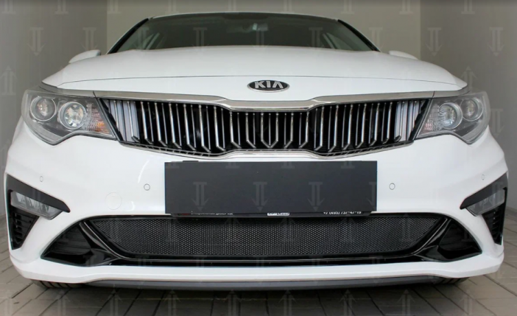 Защита радиатора "Standart" Kia Optima (2018-2020) чёрная купить недорого с доставкой в Курган