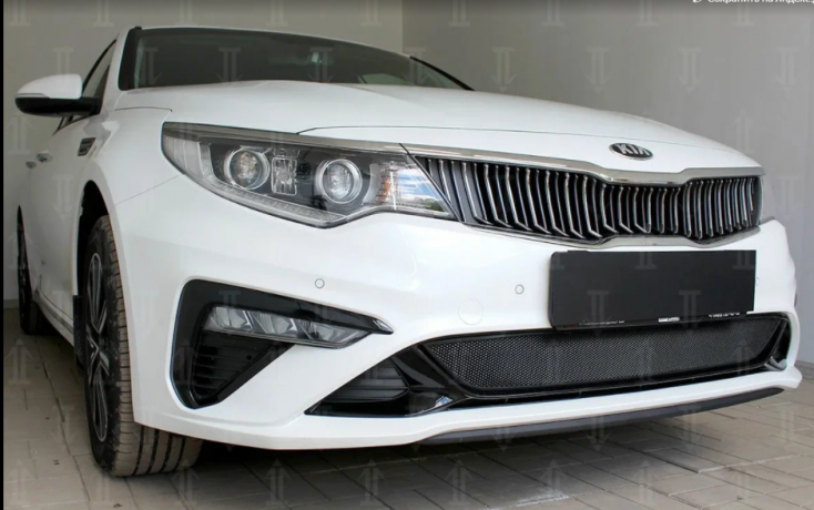 Защита радиатора "Standart" Kia Optima (2018-2020) чёрная купить недорого с доставкой в Курган
