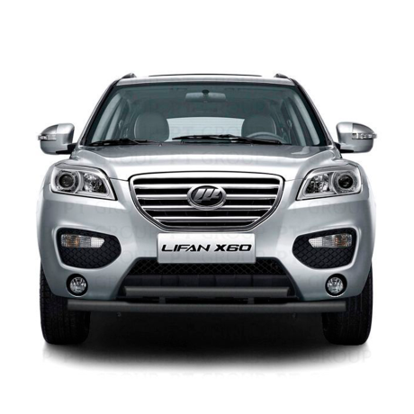 Защита переднего бампера двойная d63/51мм ШАГРЕНЬ (ППК) LIFAN X60 (2012-2016 г.в.) купить недорого с доставкой в Курган