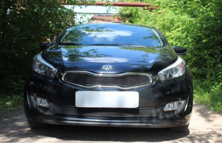 Защита радиатора "Standart" Kia Pro Ceed (2012-2016) верх, чёрная купить недорого с доставкой в Курган