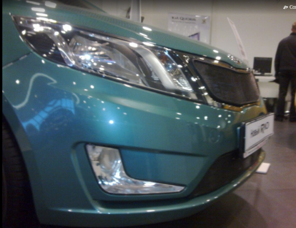 Защита радиатора "Standart" Kia Rio (2012-2015) верх, чёрная купить недорого с доставкой в Курган