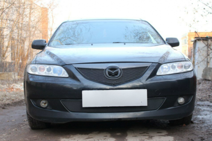 Защита радиатора "Standart" Mazda 6 (2002-2005) верх, чёрный купить недорого с доставкой в Курган