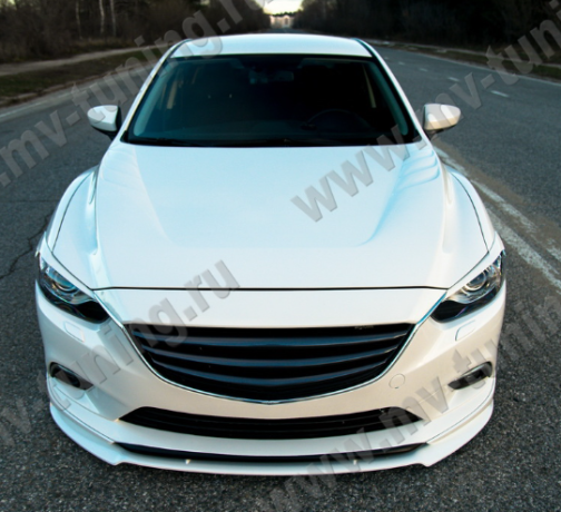 Сплиттер переднего бампера под клыки №2 "Lite Style" для Mazda 6 (2013-н.в.) купить недорого с доставкой в Курган
