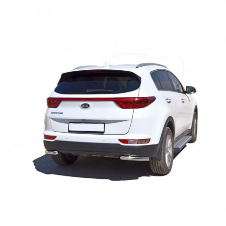 Защита заднего бампера «Уголки» (d51) для Kia Sportage (2016-н.в.)(Окрашенное) купить недорого с доставкой в Курган