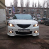 Накладки (клыки) на передний бампер Mazda 3 седан (2003-2009) глянец купить недорого с доставкой в Курган