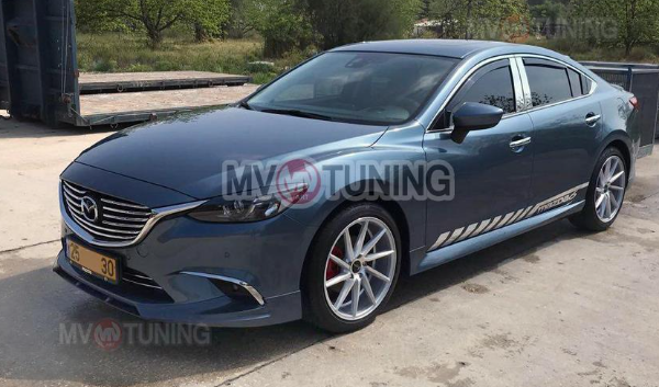 Клыки (накладки) переднего бампера "SkyActivSport" var №3 для Mazda 6 (2015-н.в.) купить недорого с доставкой в Курган