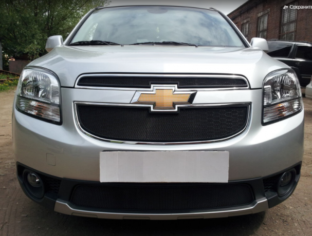 Защита радиатора "Standart" Chevrolet Orlando (2009-2015) верх, чёрная купить недорого с доставкой в Курган