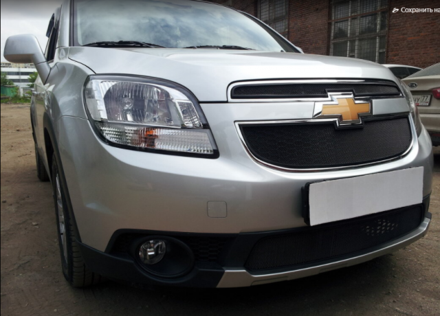 Защита радиатора "Standart" Chevrolet Orlando (2009-2015) верх, чёрная купить недорого с доставкой в Курган