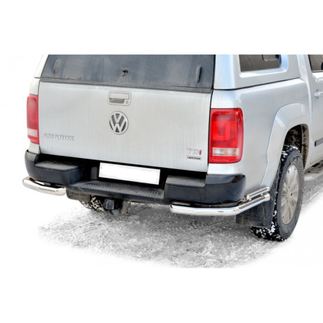 Защита заднего бампера «Уголки двойные» (d63,5) для Volkswagen Amarok (2010-2016)(Нерж. Сталь) купить недорого с доставкой в Курган