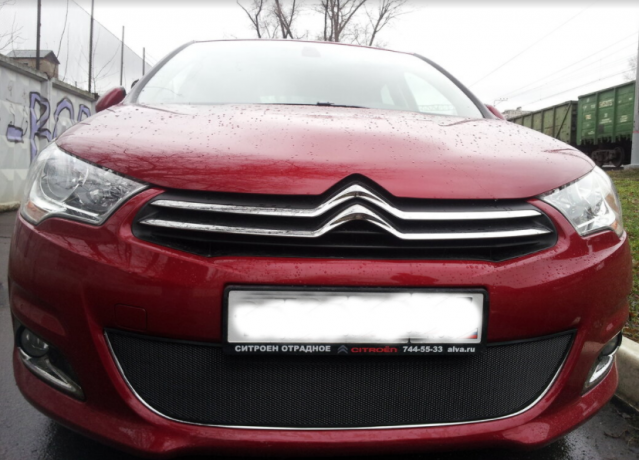 Защита радиатора "Standart" Citroen C4 (2010-2015) чёрная купить недорого с доставкой в Курган