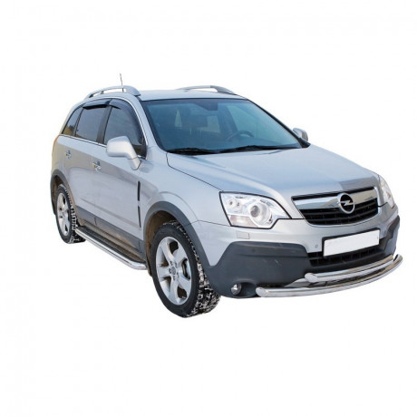 Защита порогов с алюминиевым листом (d63,5) для Opel Antara(2006-2012)(Окрашенное) купить недорого с доставкой в Курган