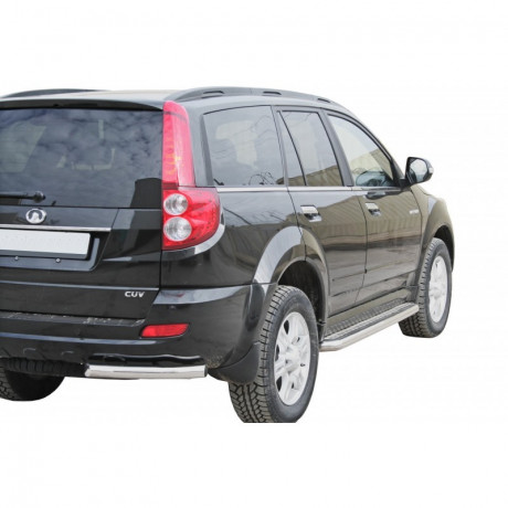 Защита порогов c алюминиевыми накладками d63.5 GreatWall Hover H5 (2012-н.в.)(Окрашенное) купить недорого с доставкой в Курган