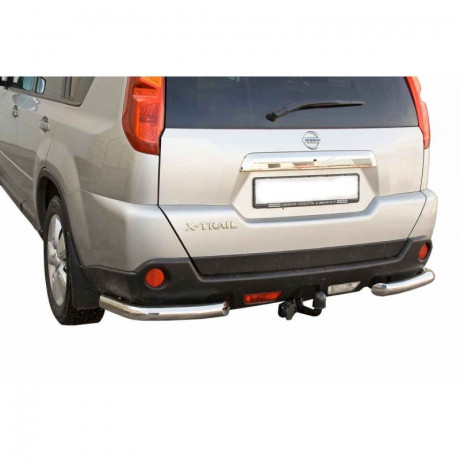 Защита заднего бампера «Уголки» (d63,5) для Nissan X-Trail (2007-2015)(Окрашенное) купить недорого с доставкой в Курган