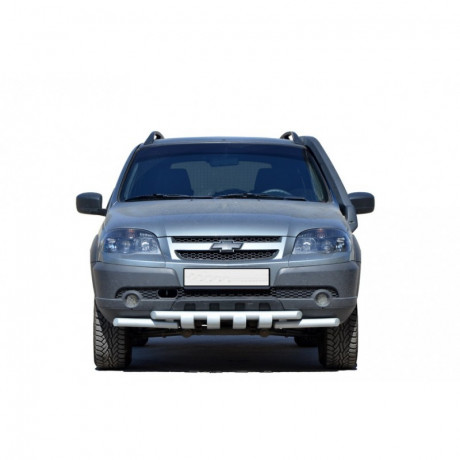 Кенгурин «Труба двойная ЛЮКС» (d51) для B@3 2123 "Chevrolet Niv@" RS купить недорого с доставкой в Курган