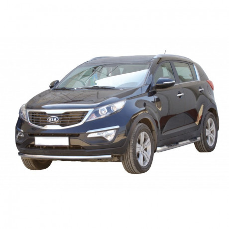 Защита порогов «Труба с проступью» (d76) для Kia Sportage (2010-2015)(Окрашенное) купить недорого с доставкой в Курган