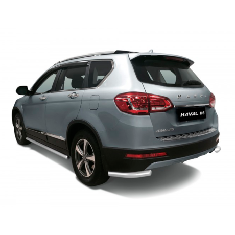 Защита заднего бампера угловая d63мм (НПС) HAVAL H6 (2014-н.в.) купить недорого с доставкой в Курган