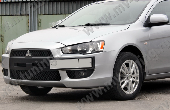 Воздуховоды радиатора в передний бампер (Цельные) var №2 для Mitsubishi Lancer X (2007-2010) купить недорого с доставкой в Курган