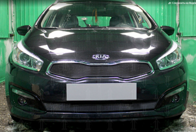 Защита радиатора "Standart" Kia Ceed (2015-2018) верх, чёрная (Comfort, Classic) купить недорого с доставкой в Курган