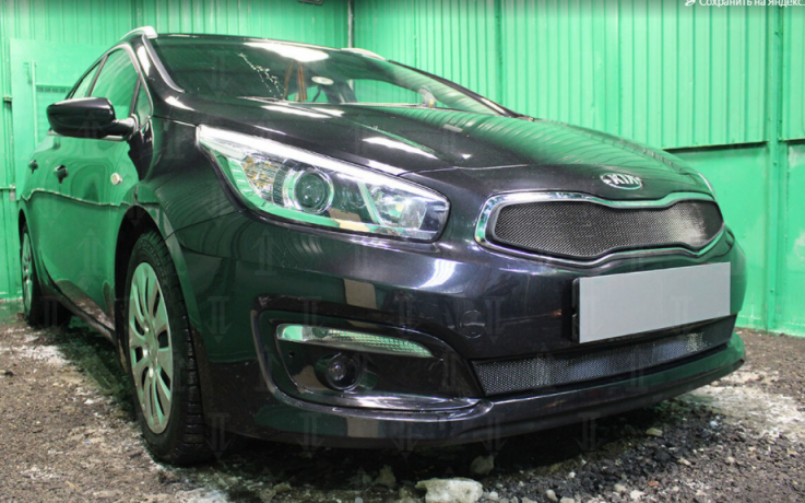 Защита радиатора "Standart" Kia Ceed (2015-2018) верх, чёрная (Comfort, Classic) купить недорого с доставкой в Курган