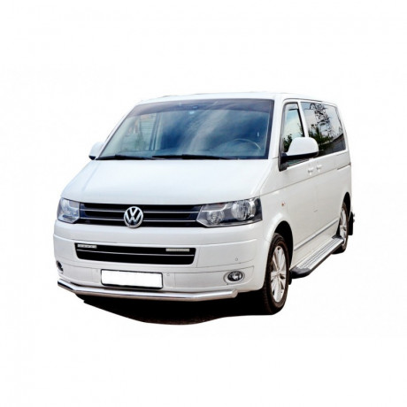 Защита порогов «Бумер» алюминиевая с резинкой Volkswagen Transporter T5 купить недорого с доставкой в Курган