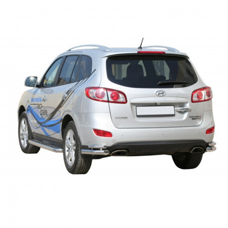 Защита порогов с алюминиевым листом (d63,5) для Hyundai Santa Fe (2010-2012)(Окрашенное) купить недорого с доставкой в Курган