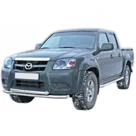 Защита переднего бампера «Труба двойная» (d76) для Mazda BT-50 picup (2006-2011)(Окрашенное) купить недорого с доставкой в Курган