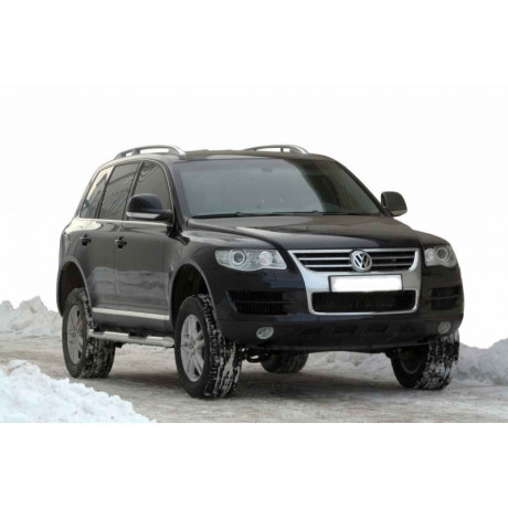 Защита порогов «Труба с проступью» (d76) для Volkswagen Touareg (2002-2006)(Окрашенное) купить недорого с доставкой в Курган