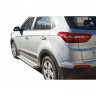Защита порогов «БУМЕР» алюминиевая с резинкой для Hyundai Creta (2016-н.в.) купить недорого с доставкой в Курган