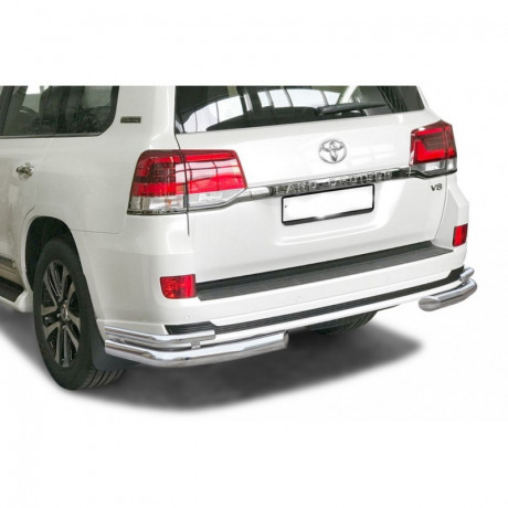 Защита заднего бампера «Уголки двойные» (d76) для Toyota Land Cruiser 200 Executive Lounge (2018-н.в.)(Окрашенное) купить недорого с доставкой в Курган