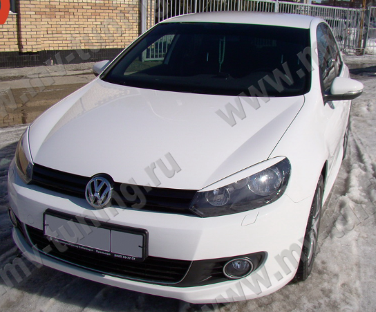Накладки на фары (реснички) для Volkswagen Golf VI (2008-2012) купить недорого с доставкой в Курган