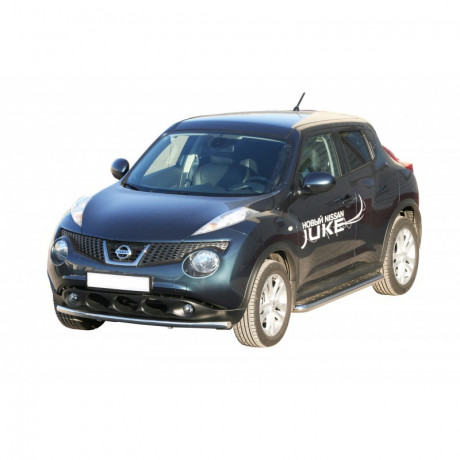 Защита порогов с алюминиевым листом (d63,5) для Nissan Juke (2011-2014)(Окрашенное) купить недорого с доставкой в Курган