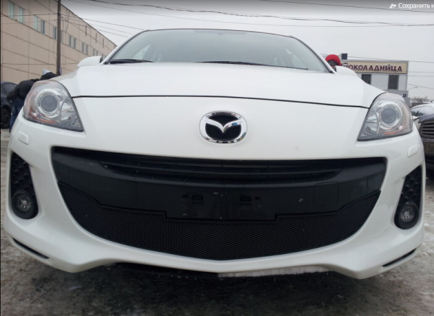 Защита радиатора "Standart" Mazda 3 (2011-2013) чёрная купить недорого с доставкой в Курган