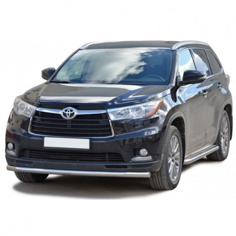 Защита переднего бампера «Труба» (d63,5) для Toyota Highlander (2014-2015)(Окрашенное) купить недорого с доставкой в Курган
