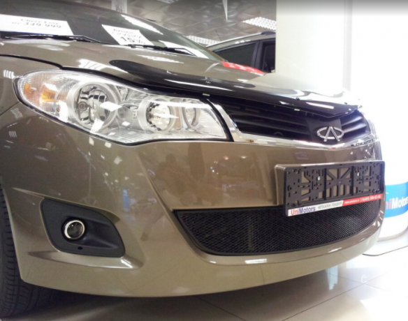 Защита радиатора "Standart" Chery Bonus, Very (2011-2016) чёрная купить недорого с доставкой в Курган