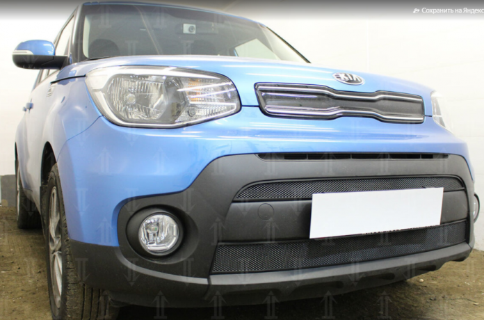 Защита радиатора "Standart" Kia Soul (2017-2019) чёрная купить недорого с доставкой в Курган