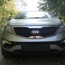 Защита радиатора "Standart" Kia Sportage (2010-2014) верх, чёрная купить недорого с доставкой в Курган
