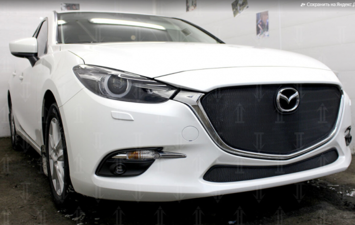 Защита радиатора "Standart" Mazda 3 рестайлинг (2016-2019) верх, чёрная купить недорого с доставкой в Курган
