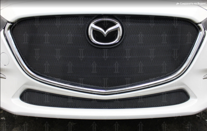 Защита радиатора "Standart" Mazda 3 рестайлинг (2016-2019) верх, чёрная купить недорого с доставкой в Курган